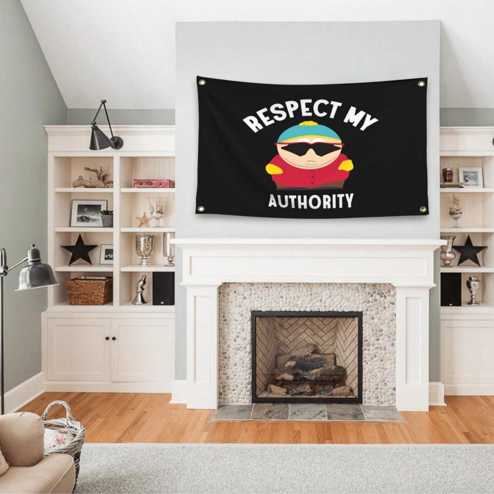 Respect My Authority Flag, 1 Count 3x5 Ft Polyester Banner, Meme Funny Flags for College Dorm Room Wall Decor