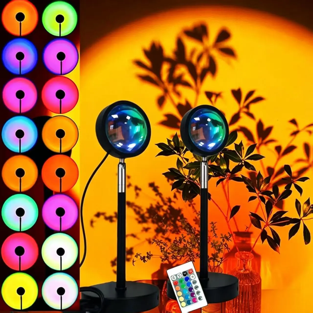 Sunset Lamp Projector,180 Degree Rotation Sun Projection Light Led Night Light Floor Lamp with USB Port,Sunset Lamps for Photography Party Bedroom Decor