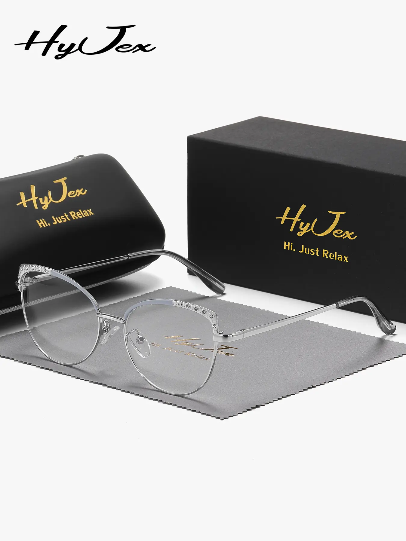 HyJex 1 Piece Unisex Ultimate Simplicity Full Frame Plaon Glasses Highlighting A Sense Of Lightness Cat Eye Frame Plaon Glasses