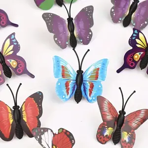 20/50 Pcs Vibrant Butterfly Push Pins, Colorful Decorative Thumb Tacks with Clear Plastic Heads, Durable PVC Random Pattern Pins for Cork Boards & Photo Walls