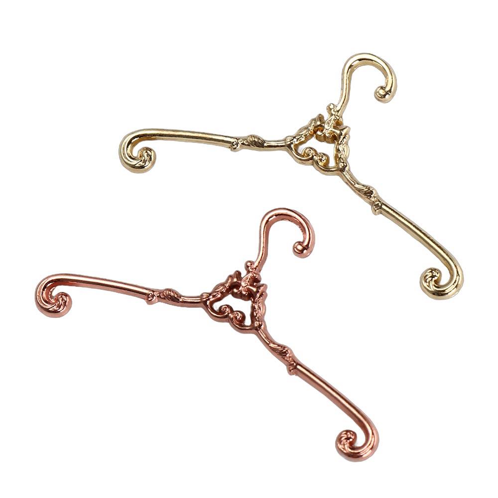 5Pcs Metal Doll Clothes Hanger Windproof Multi Functional Mini Coat Hanger Retro 4/6.5cm Dolls Clothes Rack Ob11 Doll Clothes
