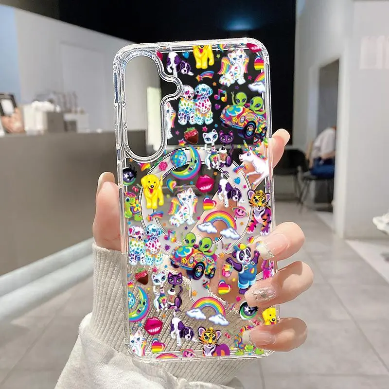Whimsical Creature Fantasy Pattern Magnetic Phone Case Compatible with  Samsung Galaxy S26 Edge S23 Ultra S24 Plus FE S25 S22+ Durable Anti-Yellowing Shockproof Lightweight Transparent Acrylic Large Hole Soft Cover Supports Wireless Charging, Large Hole C