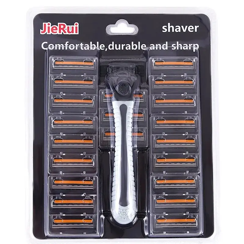 Stainless Steel Dual-Layer Razor Blade, Vintage Manual Facial Shaving Blade, Men's Razor Holder Blade, Shaver Razors, Durable and Reliable Shaving Tool