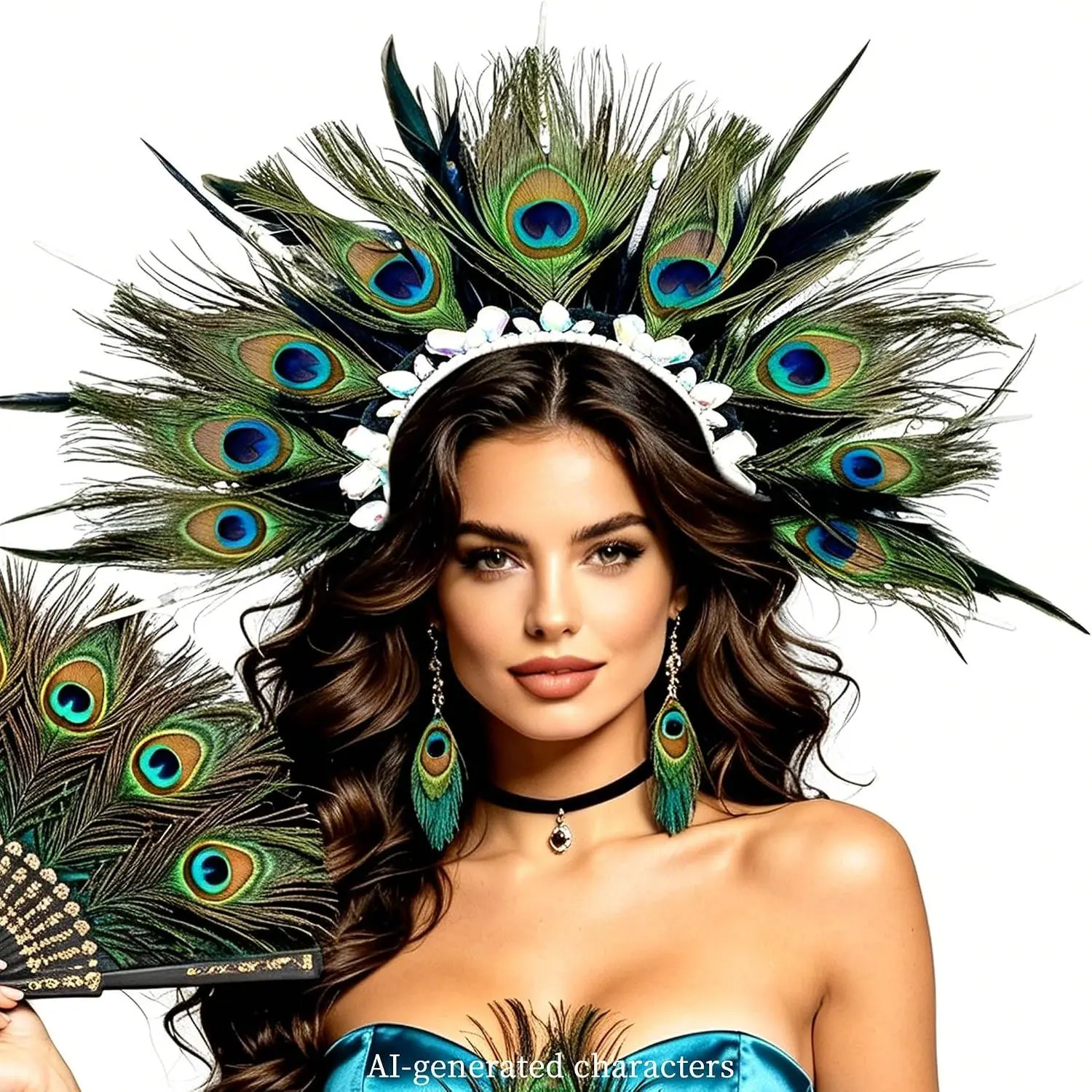 Feather Headpiece 1920s Carnival Accessories Headdress Mardi Gras Rave Festival for Women Flapper Costume Supplies