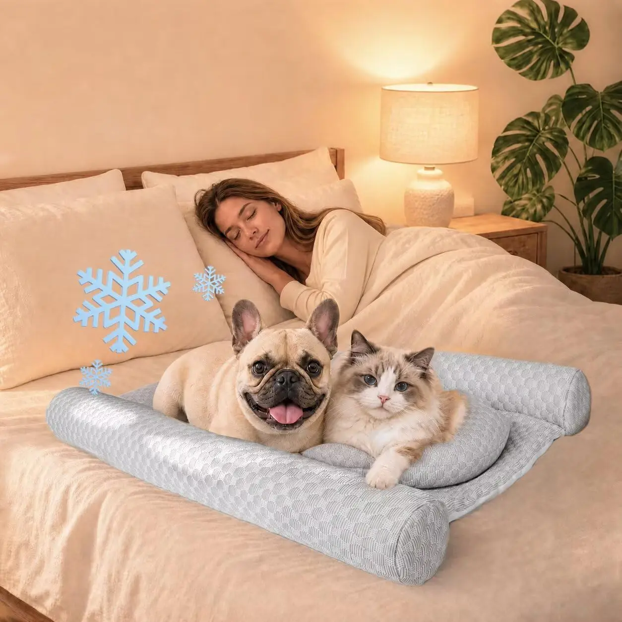 Co-Sleeping  Bed for Bed Human  Bed Bedside Pillow | Cooling Anti-Slip Breathable Washable Foldable