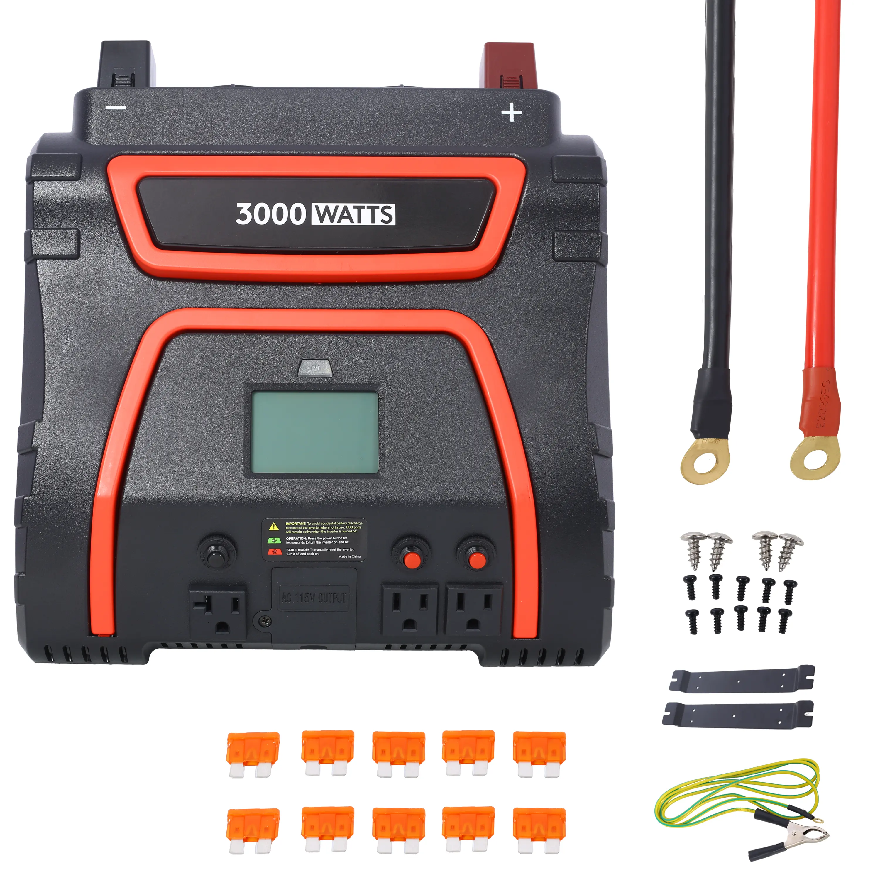 ARCH 3000W Power Inverter Modified Sine Wave Car LED Display Portable AC Power for Emergencies Job Sites Trucks Boats Off Grid RV Camping 12V to 115V ETL Approved, Living Room Table for Sofa Side, Bedroom, Office, Apartment and Home Decor