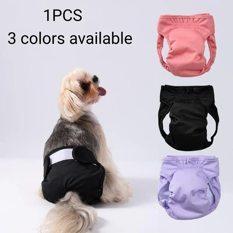 New Female Dog Period Underwear, Washable Velcro Leak-Proof Pant, High Absorption, Multi Colors, Sizes for Small Medium Dogs, Puppy Diapers