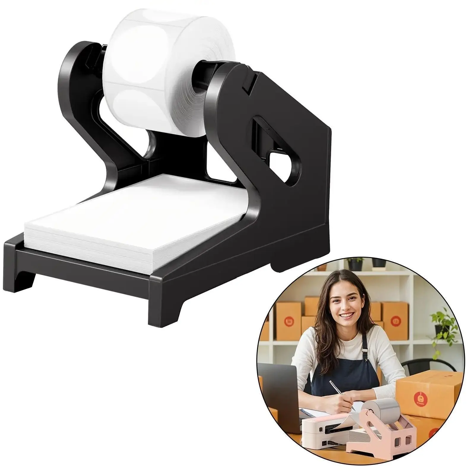 Plastic Label Holder for Thermal Printer, 1pc Mailing Label Desktop Dispenser, Desk Organizer for Home Office Small Business Mailing Supplies