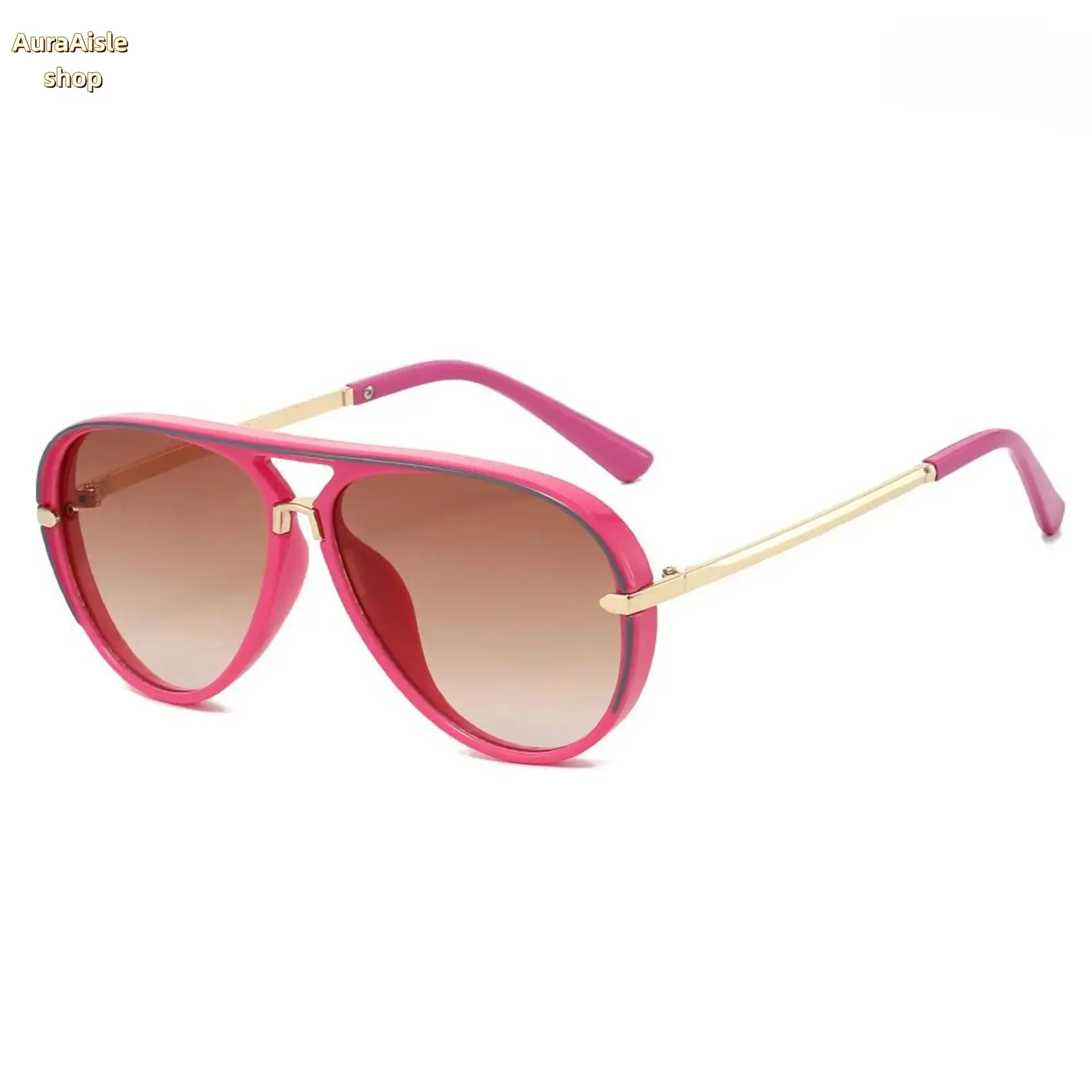 Retro Aviator Sunglasses for Women, 2026 Trend Gradient Tinted Lenses, Streetwear Fashion Eyewear With UV Protection, Outdoor Shades Suitable for Beach, Vacation And Daily Casual Outfits**