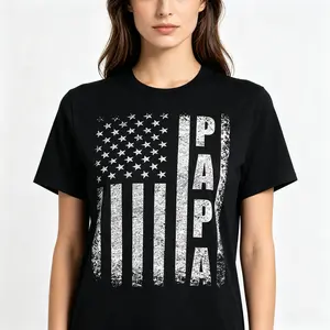 "Patriotic American Flag Papa 2026 Crewneck" Graphic Unisex Tee |   All-Season Breathable Top