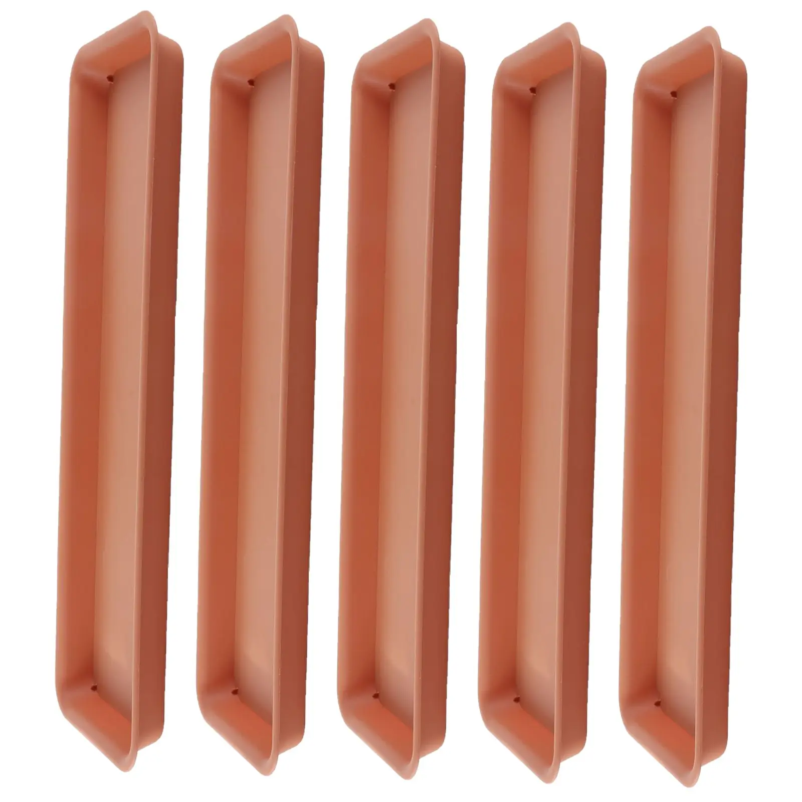 5-Pack Rectangular Plant Trays, Ideal for Window Sills and Gardens, Durable Design, Perfect for Indoor and Outdoor Use