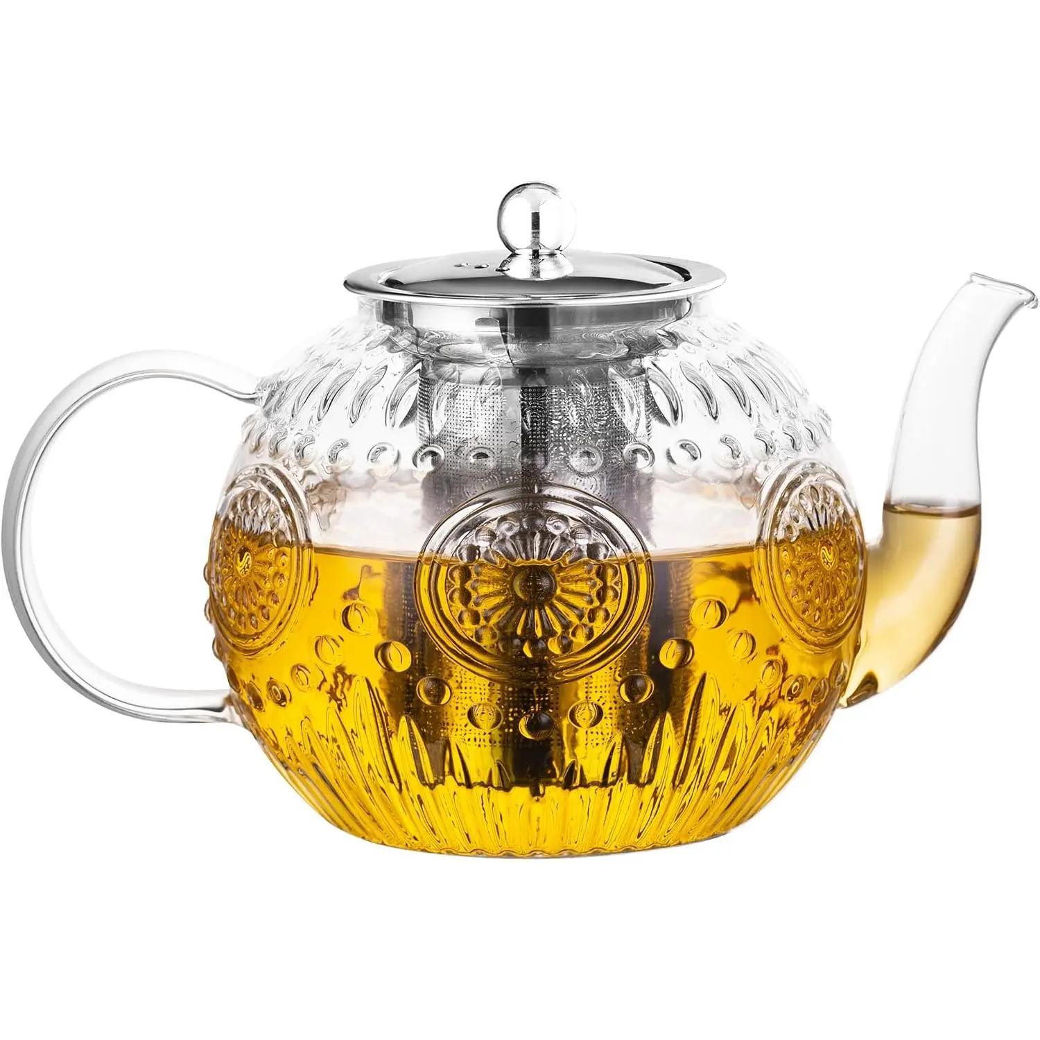 50OZ/1500ml  Glass Teapot with Removable Infuser – Stovetop Safe, Borosilicate Glass  Kettle for Blooming & Loose Leaf
