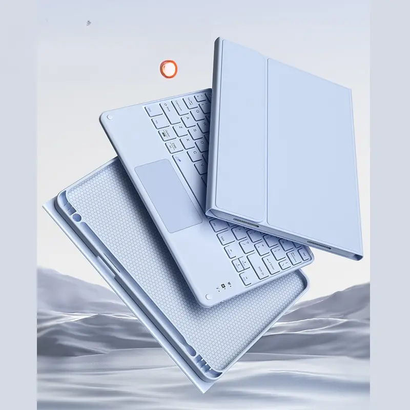 Slim Magnetic Keyboard Case with Touchpad for 10.9 Inch Tablet, Wireless Bluetooth Protective Cover Detachable Adjustable