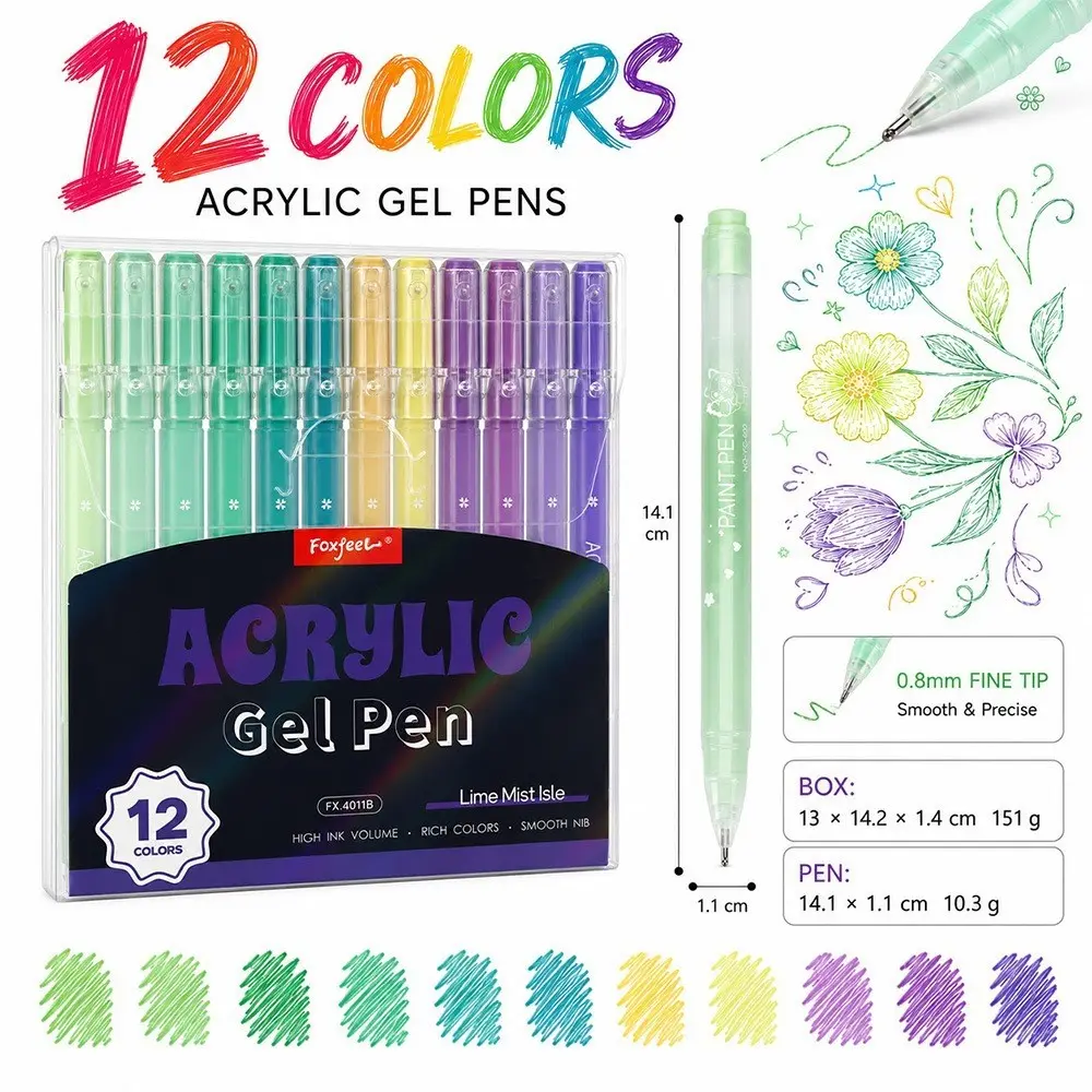 Waterproof Layered Neutral Pen Set, Colorful Acrylic Neutral Pens, Student Notebook DIY Drawing, 0.8mm Line Pen, Perfect for Handwriting