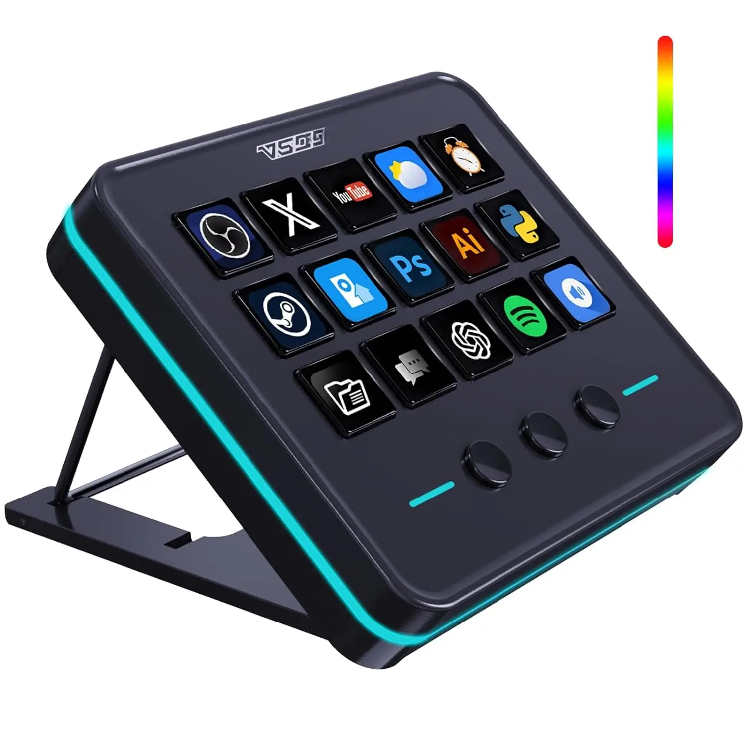 VSD M18 Macro Pad Programmable Keypad, Stream Controller Streaming Deck, Customizable LCD , Gaming shortcut keyboard, USB sound board, Trigger actions in OBS, Twitch, YouTube, Works with PC