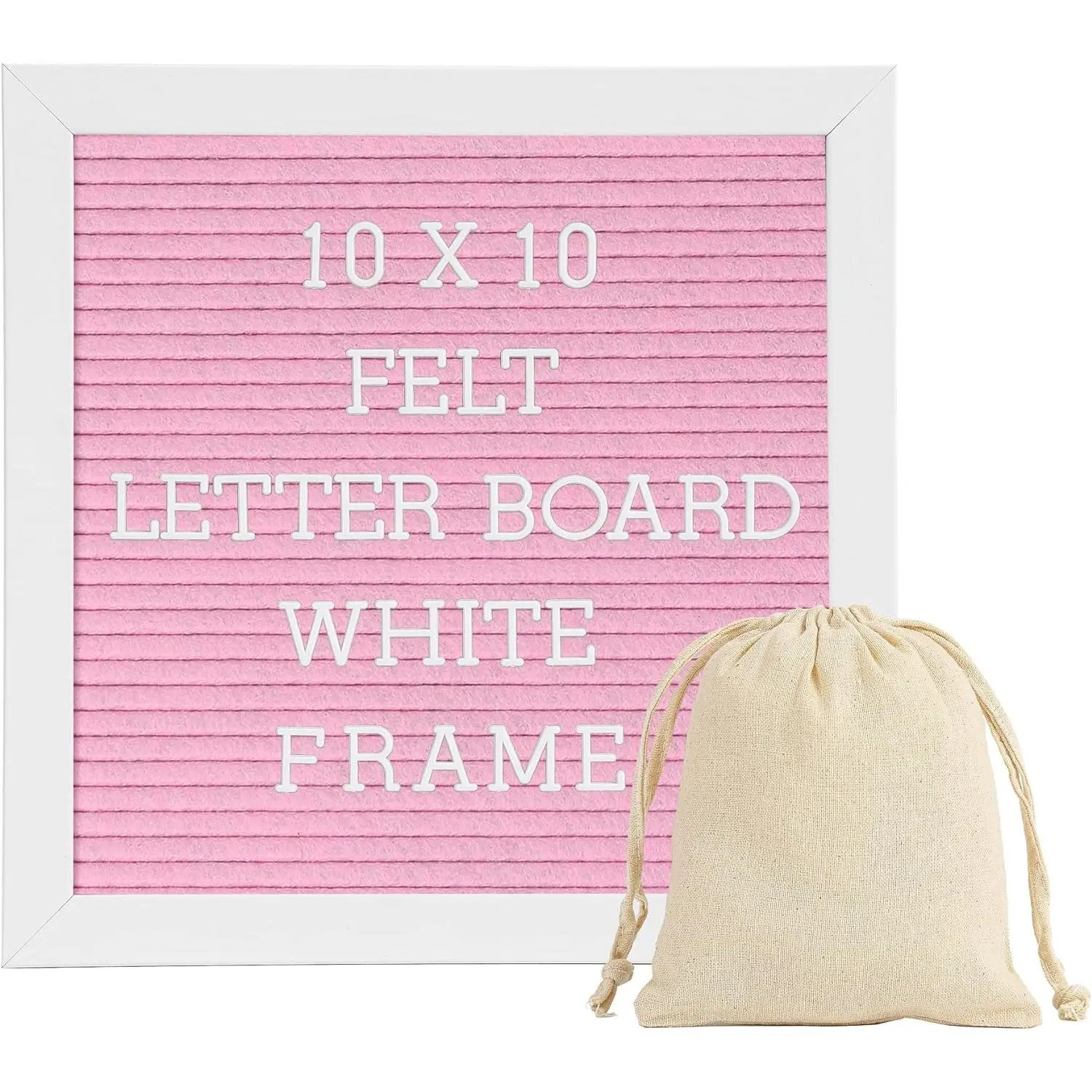 Letter Board Sin White Frame 10x10 - Felt Letter Board  Announcement Board with Typewriter Letters, White Letter Board Sin Board&Messae Board with Stand and Canvas Ba.