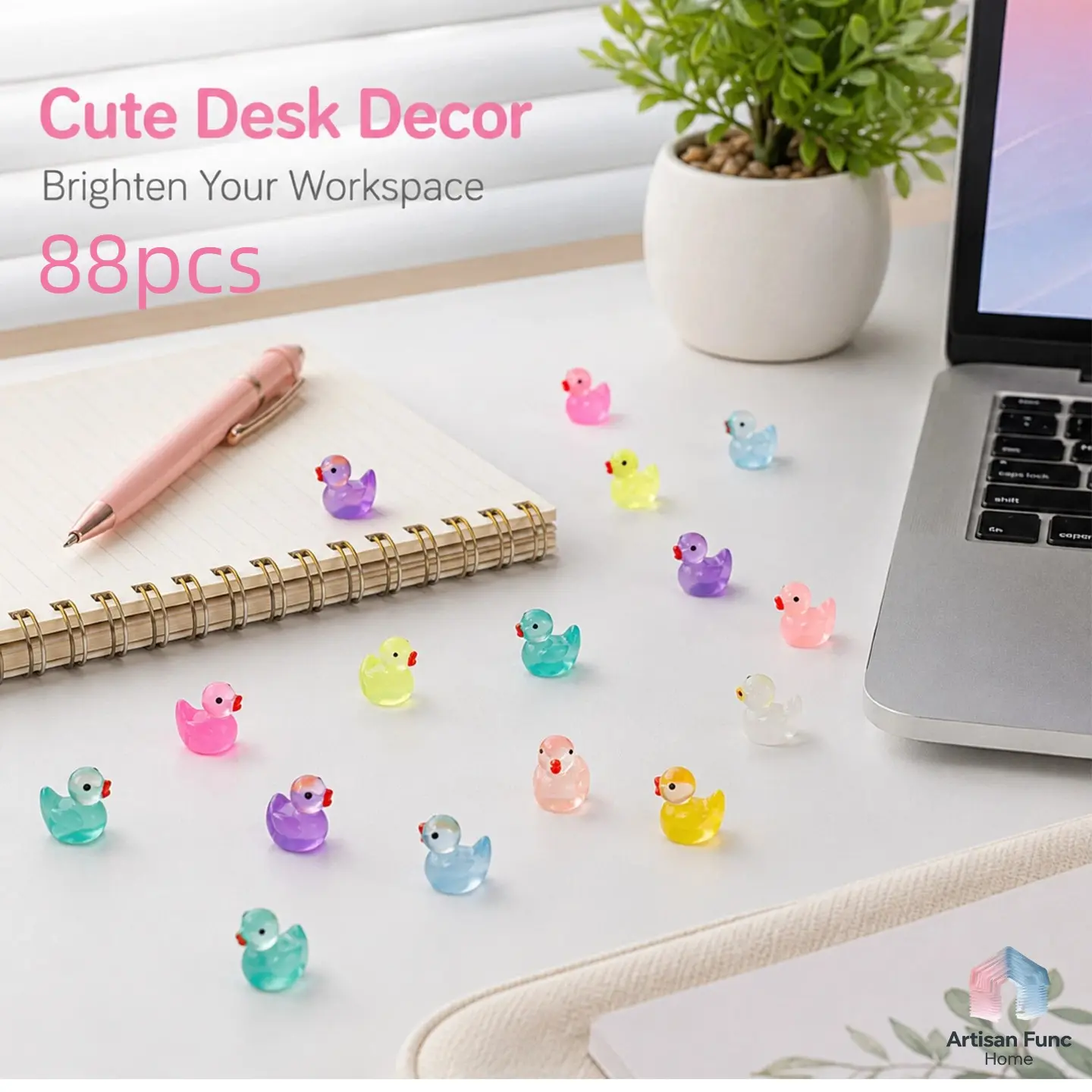 88pcs Resin Duck Decorations, Durable Plastic Ducks for Home Decoration, Ideal for Festive Scenes and Indoor Use