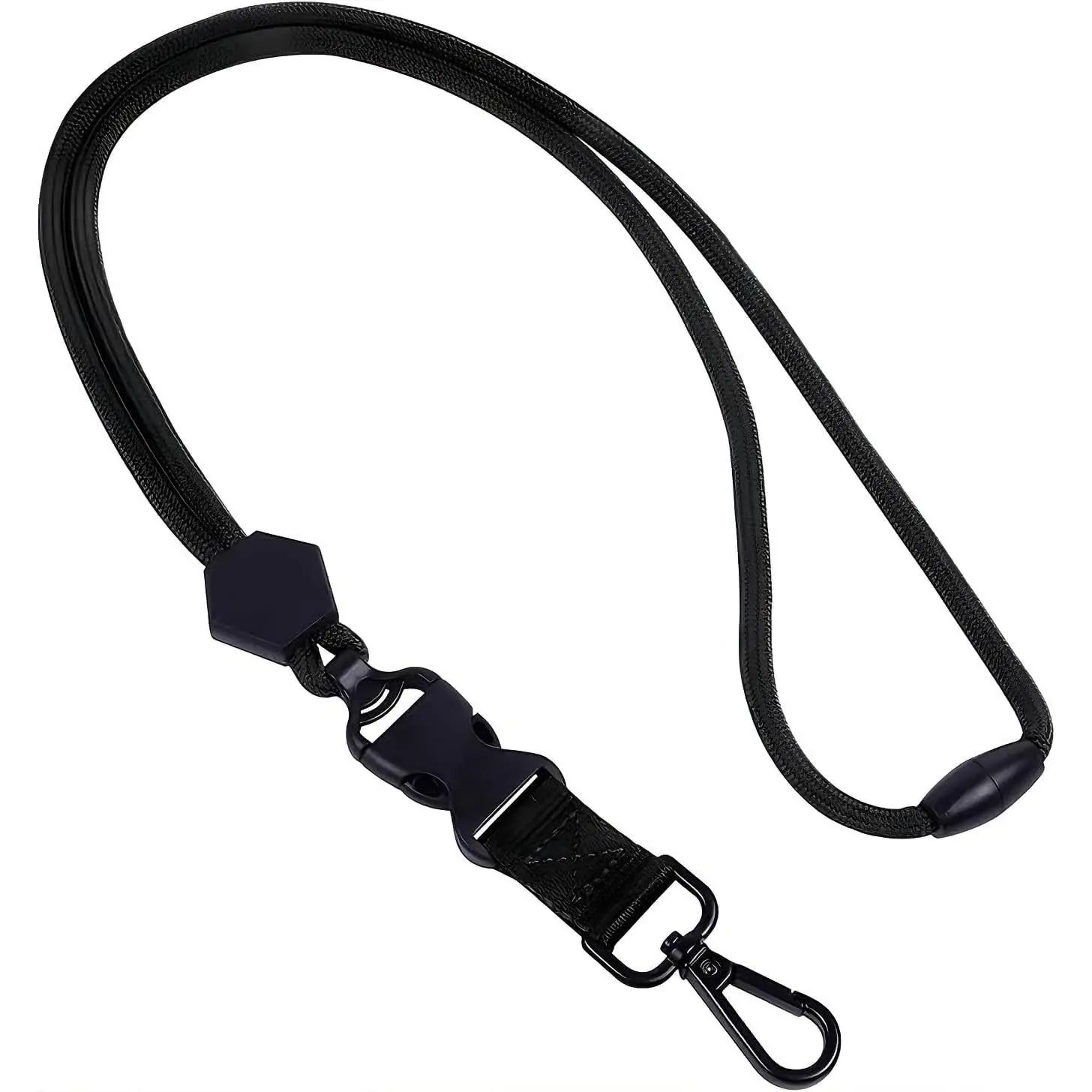Safety Breakaway Lanyard - Adjustable  Strap with Quick Release for ID Badges &  (Black)