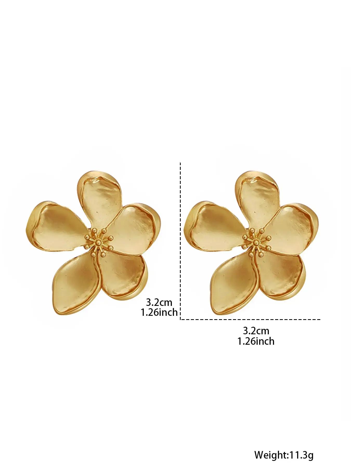 Vintage Flower Design Stud Earrings, High Quality Earrings, Fashionable Jewelry for Women, Daily Clothing Decor, Trendy All-match & Exquisite Jewelry for Birthday Gift