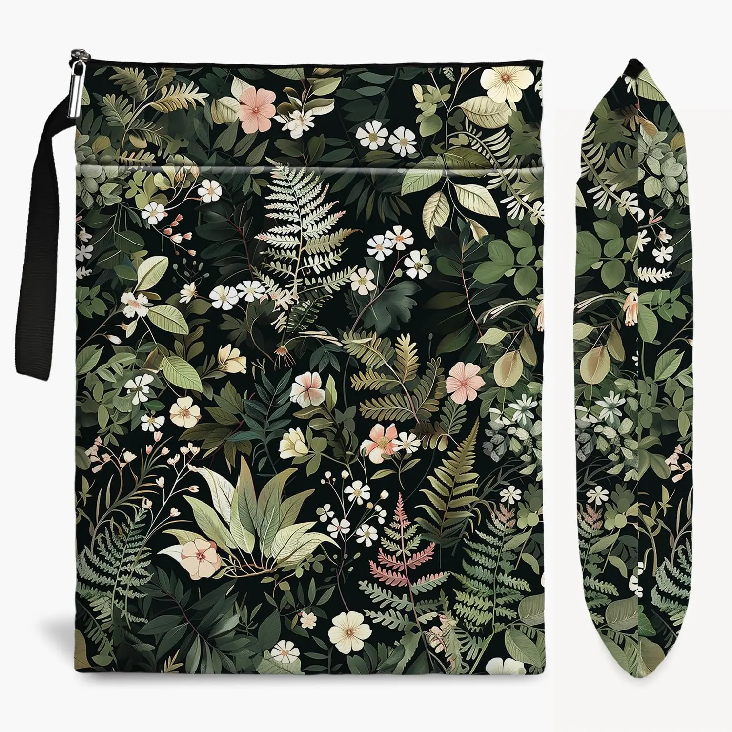 Green Leaf  Book Sleeve, Book Lovers Gifts  Book Cover for paperbacks with Zipper and Front Pocket Book Pouch for Girl   Birthday Graduation Christmas Gifts