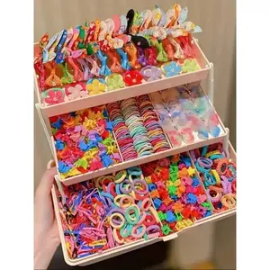 2026 555 Pcs Colorful Butterfly Hair Accessory Set, Dopamine Floral Hair Ties And Non Slip Aesthetic Hair Claw Barrettes, Sweet Styling Decor For Women And Girls Daily Casual Outfits, Party Hairstyles Summerwins
