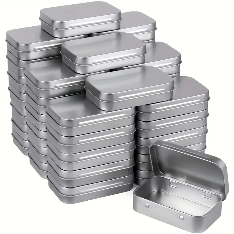 Traditional Aluminum Storage Box in a 6/10 Size with a Lid That Opens And Closes - A Handy Rectangular Iron Container, Ideal for Small Items, Gift Card Storage, And Organization, Perfect for Home Organization