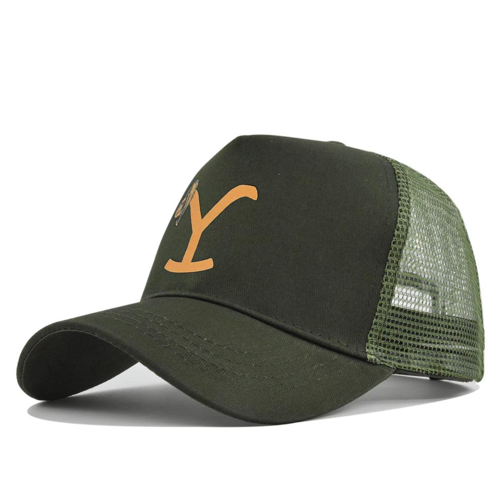 Cross-border Yellowstone baseball cap, silk-printed Yellowstone mesh cap, printed duckbill cap, unisex washable breathable sun hat
