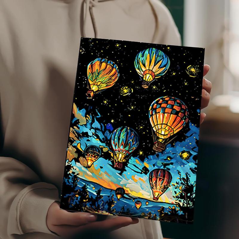 Glow in The Dark Scratch Art Painting Paper, 1 Set Scratch Art Paper with Pen & Cleaning Brush, Creative Craft Tools Set, Fun Magic Diy Sketch Card