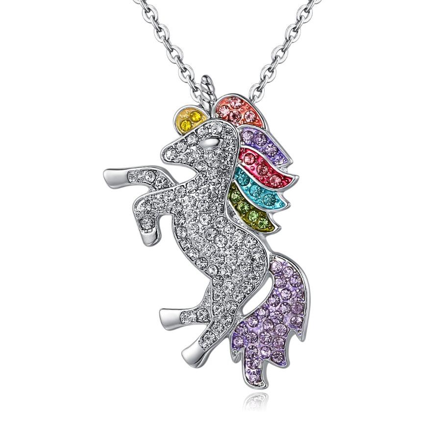 Cartoon unicorn necklace Valentine's Day colorful pony necklace, the best birthday gift for my daughter and granddaughter