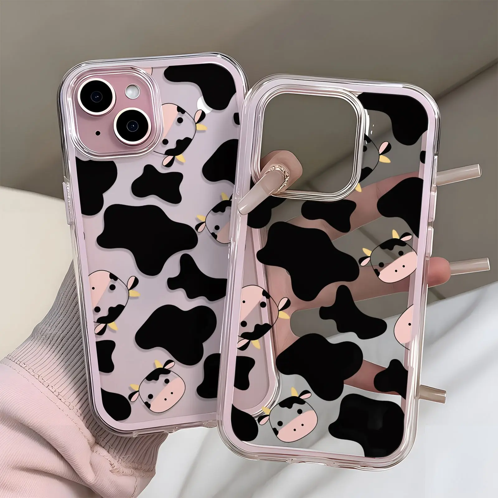 Phone Case - Cute Cow Print Pattern Suitable for Iphone 17, 16, 15, 14, 13, 12, 11 Pro Max, 13 Mini, XS, XR, X, 8, 7 Plus Clear Phone Case, Featuring Clear Design And Fun Cow Decorative Elements