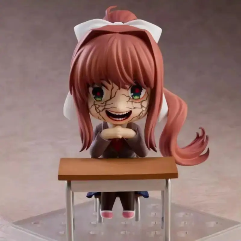 Anime Doki Doki Literature Club Monika #1817 Action Figures Q Version Model Collection Desktop Decoration Toys Christmas Gifts