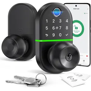 Keyless Entry Knob for Front Door:  Keypad  Lock, Biometric Lock with Fingerprint, Easy Installation