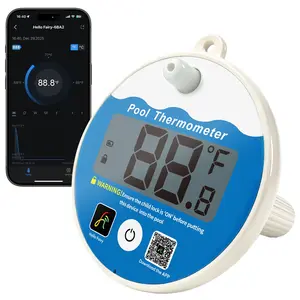 Bluetooth Pool Thermometer with App, Floating Pool Thermometer for Pool Hot Tub Spa, 99 ft Open-Space Range, IPX8 Waterproof, No WiFi Needed, Accurate Digital Pool Temperature Sensor