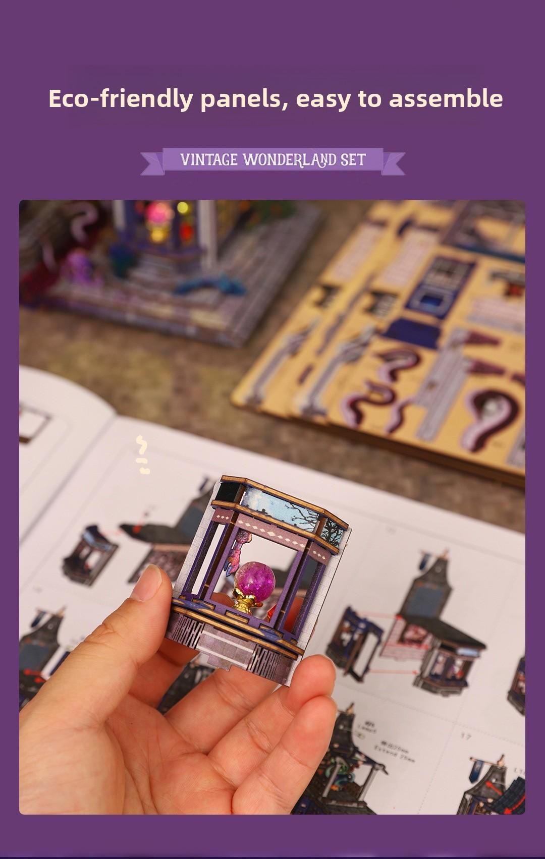 Magic Gate DIY Book Nook Kit - 3D Wooden Puzzle Miniature House with  Light| Enchanted Library Bookshelf Decor| Perfect Creative Gift for Hobbyists & Magic Fans