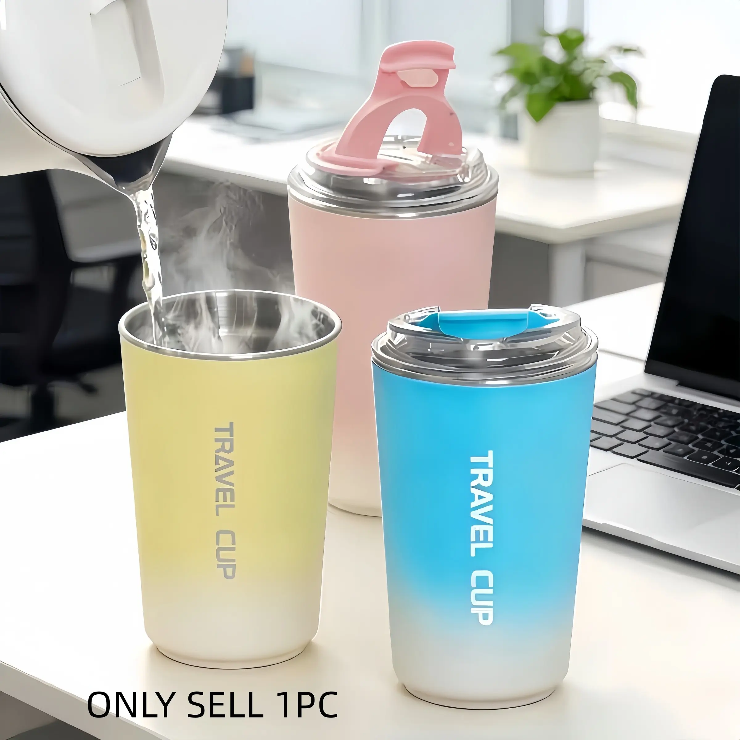 15.84oz Insulated Coffee Travel Mug, 304 Stainless Steel, Reusable, Matte Finish, Durable Beverage Container for Coffee & Tea Lovers