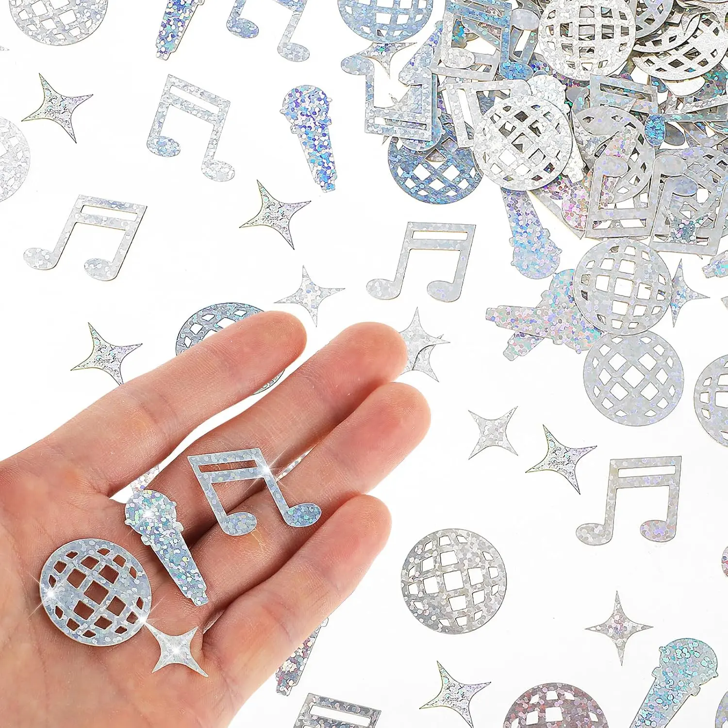 Disco Confetti, 240 count Disco Ball Foil Confetti, Glitter Disco Ball Party Decorations, Mini Disco Ball Confetti and  Note Confetti for 70s 80s Hippie Birthday  Party Table Decor Supplies