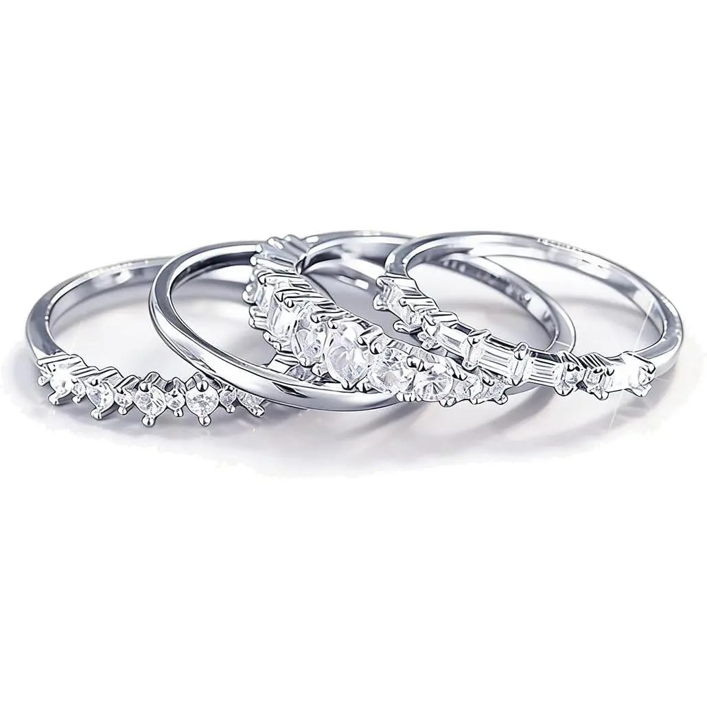 Minimalist Stacking Ring Set for Women, Dainty Non-Tarnish Wedding Bands for Everyday Wear, Fashion Jewelry Sizes 6, 7, 8, 9, 10, Size 8, Multi-Size
