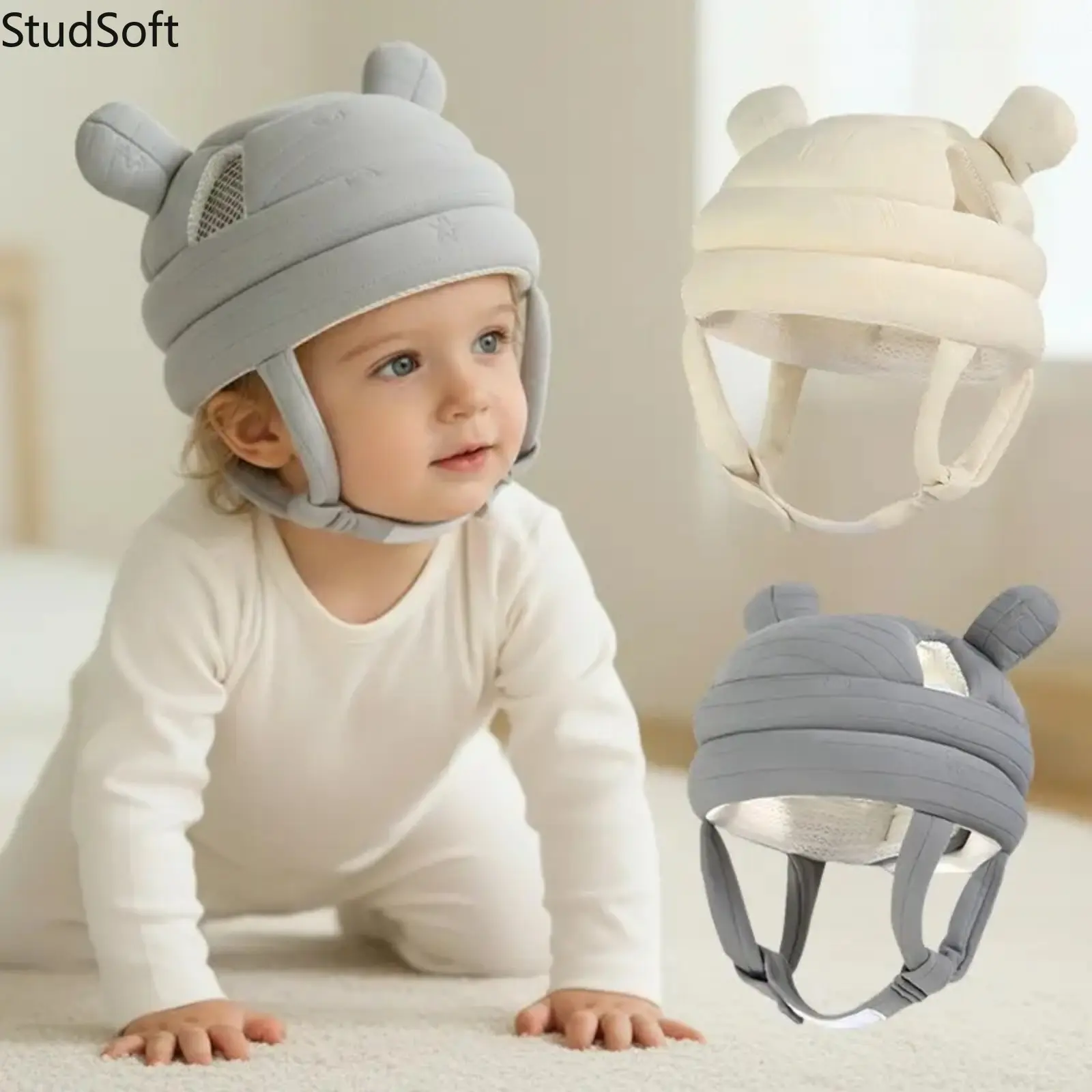 Baby Protective Cap 360° Anti-Collision Head Cushion Hat Soft Breathable Shock-Absorbing Infant Safety Helmet for Crawling Walking Toddler