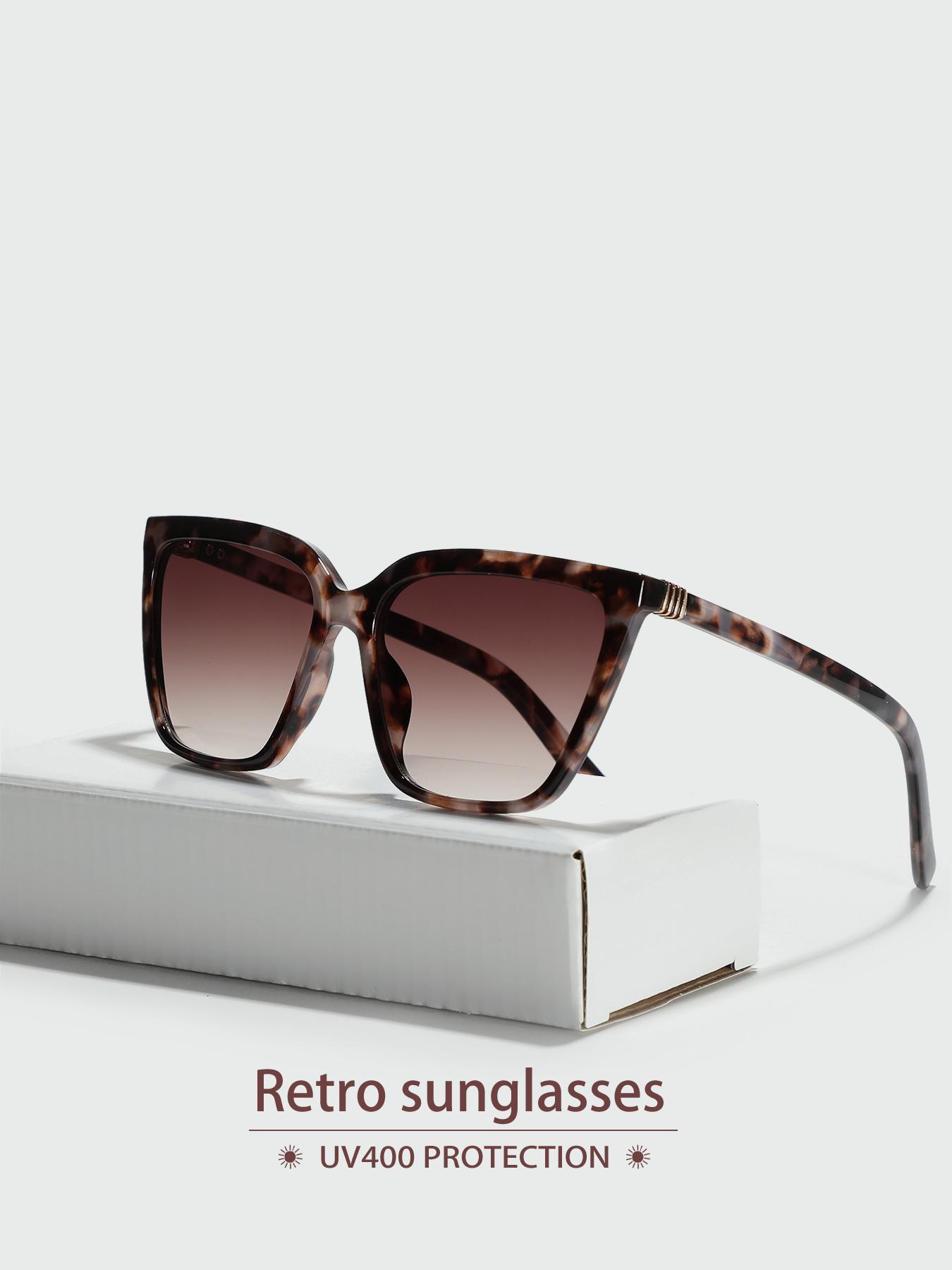 Retro Cat Eye Frame Sunglasses, Trendy Tinted Lens Sunglasses for Everyday Use, Fashion Accessories for Outdoor Activities, Vintage Ombre Sunglasses