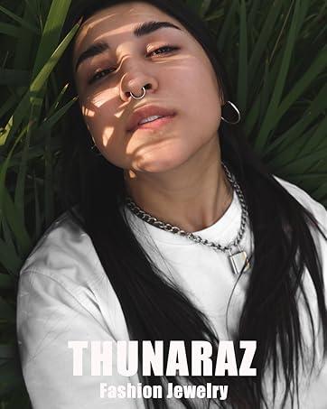 THUNARAZ 5 Pcs Shining Seamless Body Piercing Nose Rings Hoop 8mm 10mm for Women Men CZ Opal Septum Hinged Clicker Segment Lip Rings Helix Cartilage Hoop Earring 18G 16G Surgical Steel Rings for Birthday Summer Beach Ocean Vocation Parties Christmas Gift