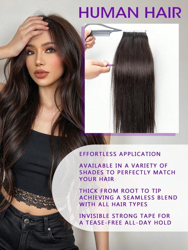 20 Piece 30g Remy Human Hair Tape-In Extensions, Seamless, 12-20 Inches, /, Straight/curly, Women's Beauty & Personal Care