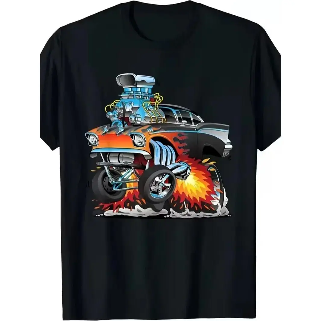 Men'S T-Shirt Featuring a Humorous Vintage Hot Rod Design from The 1950S, Perfect for Drag Racing Enthusiasts. This Comfortable Tee Is Ideal for Daily Wear, Outdoor Activities, Gym Sessions, And Casual Street Style