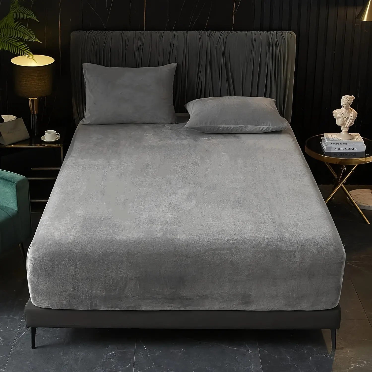 3-Piece Milk Fleece Bedding Set, Soft Warm Autumn Winter Bed Linen, Mattress Protector, Includes 1 Sheet and 2 Pillowcases, Bedroom Decor