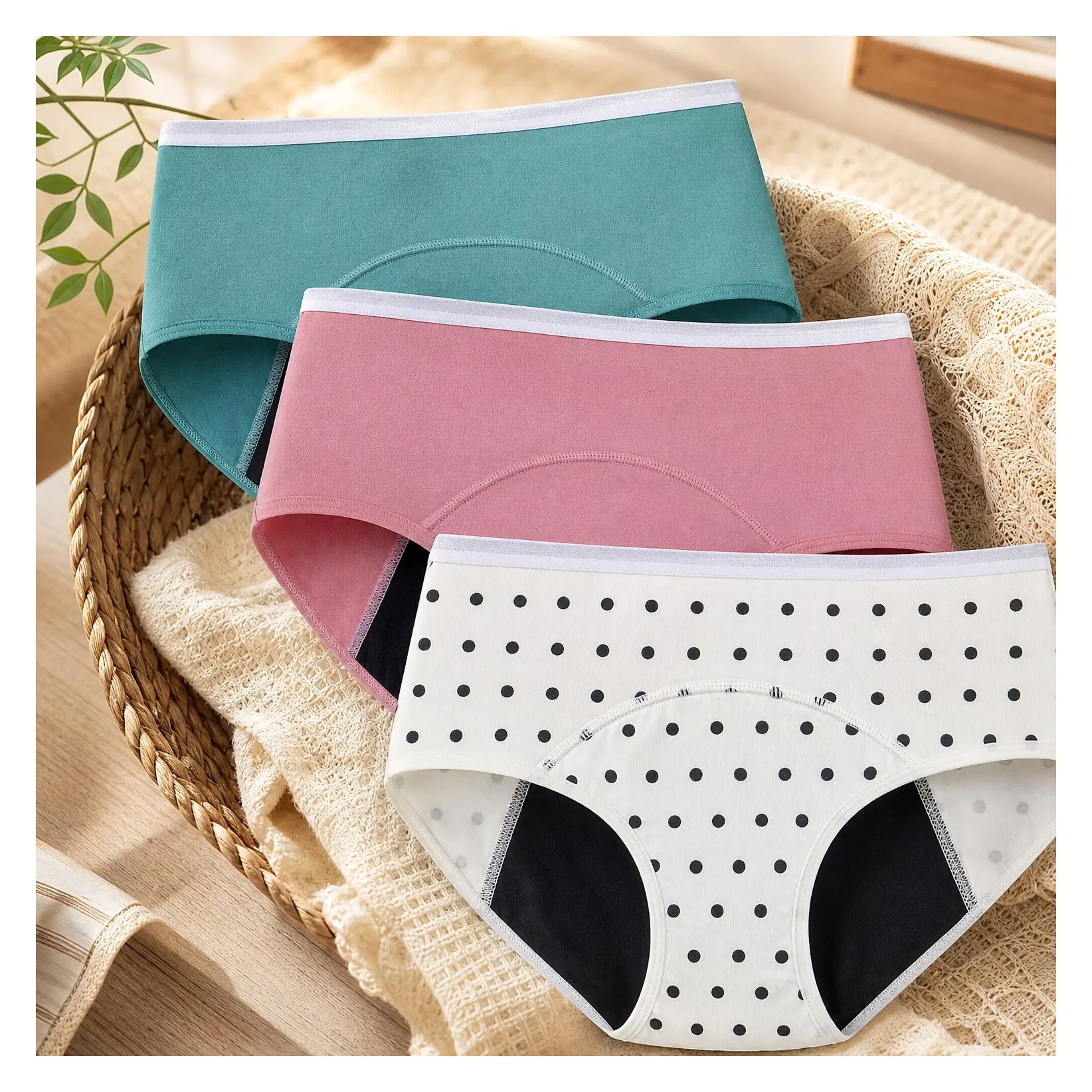 Cotton Leak-Proof Period Underwear for Teen Girls - Menstrual Panties 3-PackGift