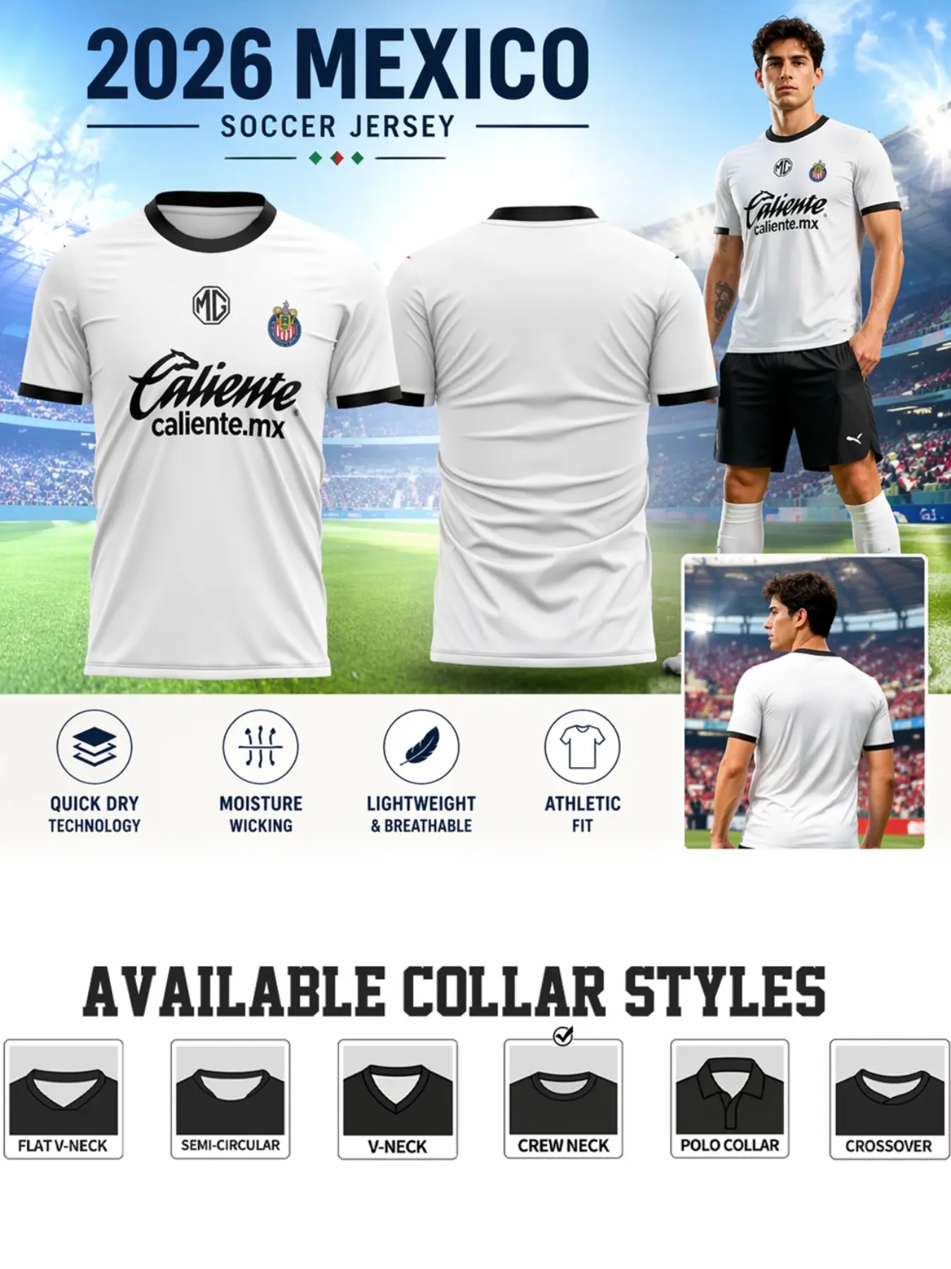2026 Mexico Soccer Jersey, Short Sleeve High-Performance Football Top, Lightweight Football Jersey, Quick-Dry Breathable Sportswear, Ideal for Training and Casual Wear
