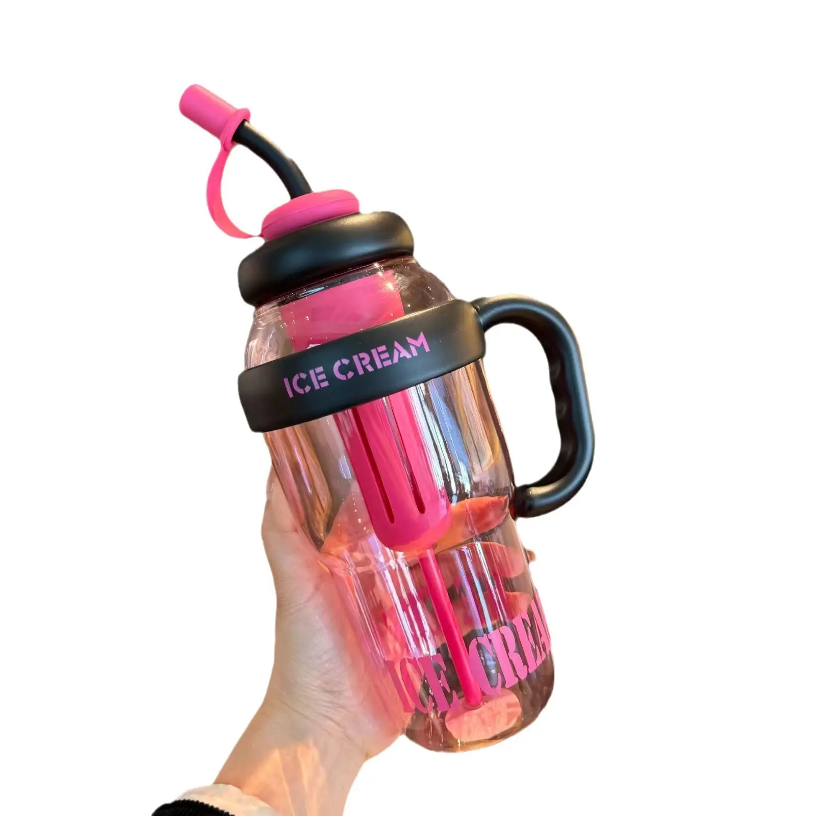 Large Capacity Plastic Water Cup with Straw, BPA-Free Leak-Proof, Dishwasher-Safe, Ideal for Car, Gym, Home, Daily Use