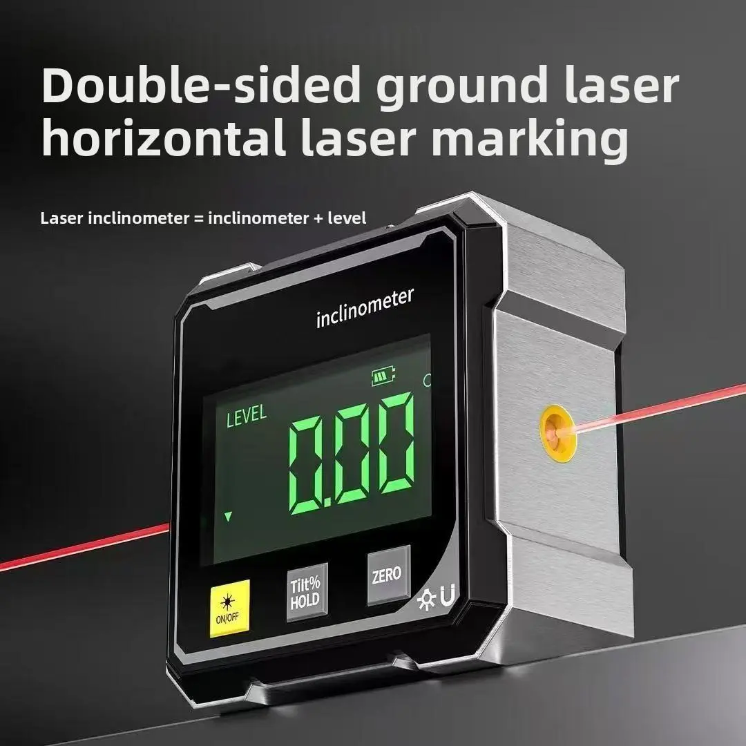 High precision Inclinometer with angle slope measuring instrument level digital display dual laser level
