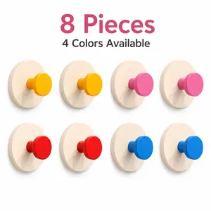 8 PCS Hangable Dopamine Decor Suction Cup Hooks| Heavy-Duty Waterproof Removable No-Drill Damage-Free Hangers, Reusable Storage Organizer| HomeTok Trending Lease-Friendly Rental Hack, Mood-Boosting Apartment Essential for Towels, Clothes & Kitchen Utens