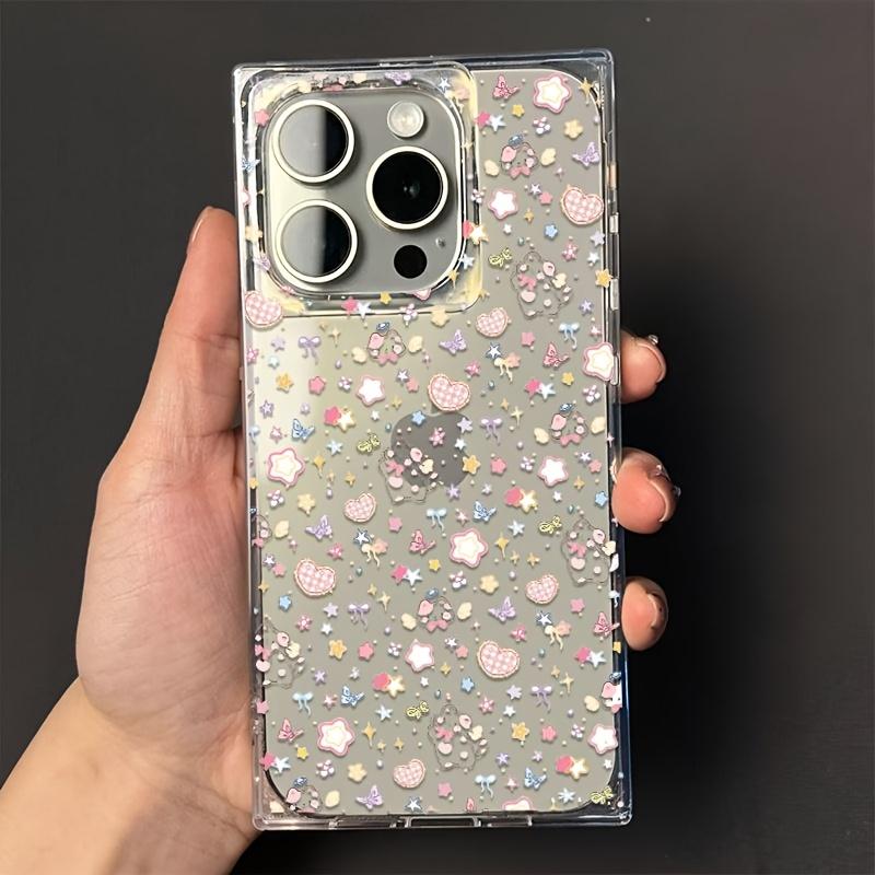 1 piece New stylish square design, love pattern, drop-proof and shockproof full-cover mobile phone case, suitable for iPhone 16 pro/16Pro Max/16 plus/15 Plus/15 pro/15pro max/14 Pro/14pro max/14 plus/13 pro/13pro max/12 pro max/12 pro.Great gift