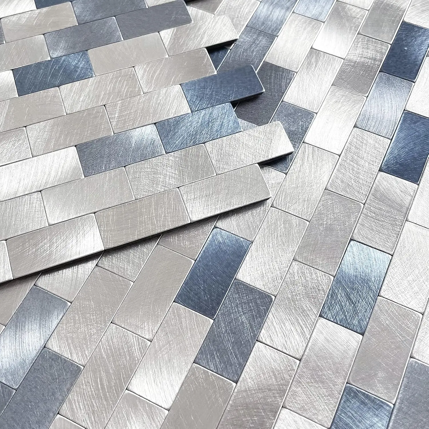 Composite Peel and Stick Decorative Metal Wall Tiles, Easy Clean Backsplash for Kitchen & Bathroom, 10 Sheets for DIY Users